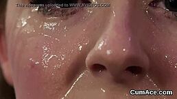 hot babe, wanna swallow all this cum shot on your face?