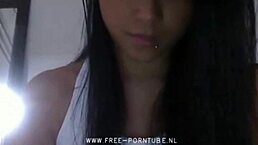 Cute brunette on webcam