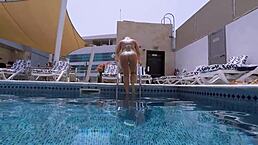 Blonde Fucks Stranger at Pool