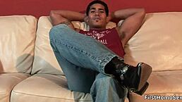 hot gay dude gets naked and masturbates gay sex