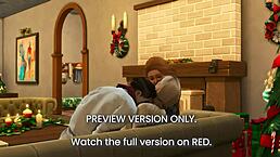 3D hentai preview under the mistletoe.