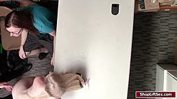 Hot shoplifter fucked in front of boyfriend