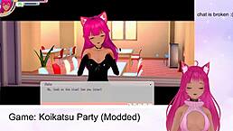 Vtuber Lewdneko dives into wild Koikatsu Party with outdoor creampie action