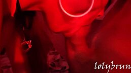 lonely girl consoles herself with big red dildo, feeling intense pleasure