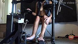 blonde model pumps drummer pedal