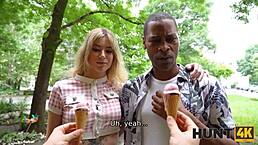 Blonde cheats, gets caught with cum like ice cream in POV!