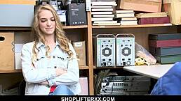 young blonde shoplifter bounces on her twat 😏