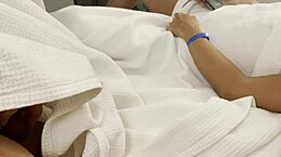 Stepsis gives me a handjob while I'm watching TV