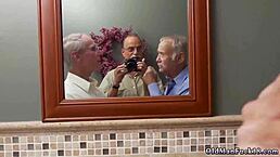 An old guy gets anal in a public bathroom with Frannkies Grandassociates.