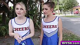 Three girls engage in wild anal and blowjob session with man