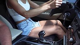 Young petite 18+ amateur in the car for homemade fun