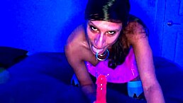 Petite shemale princess natasha rotten plays with her anal toys