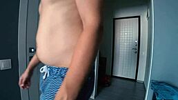 my very attractive neighbor asked me to shower with her, and we had an amazing blowjob session with cumshot