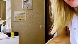 Sugarnadya trims a Russian guy's hair intimately on webcam model show