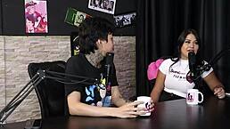 dj rafa loira and mateus hwang in sheer red lingerie group fun