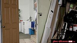 Hot Blonde Babe Rides Repairman's Cock Wildly