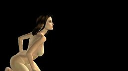 Beautiful girl in 3D cartoon showing sexy poses