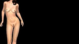 Beautiful girl in 3D cartoon showing sexy poses