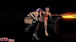 futa3dx - hot busty big dicked futa babe face fucks her friends mouth