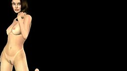 Beautiful girl in 3D cartoon showing sexy poses