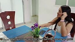 Hot Latina seduces plumber for sex to pay services in full story