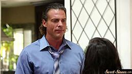 Hey, petite stepdaughter gets screwed by fat cock in full movie