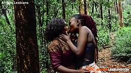 african amateur lesbians kissing and licking in the woods