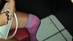 latina wives enjoy glory hole fun with hung stud at party