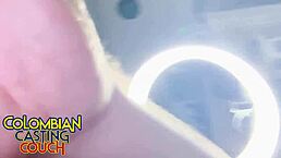 Skinny latina Carolina feels her pussy stretched by big cock.