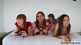 i'm a redhead teen cam girl sucking pussy with gamer girls