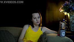 sucking cigarette while staring at you?