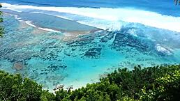 my sandy ass with red butt plug feels emotional at paradise beach