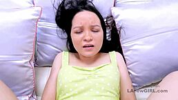 Tiny Teen Sucks Cock And Gets Rough Sex!