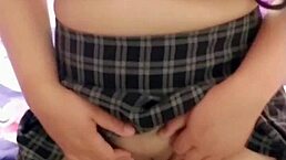 Innocent Mexican student shows tight pussy!