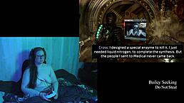 Watch naked bbw brunette play deadspace with big natural tits