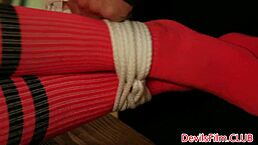 Tattooed Babe Bound In Lingerie Gets Her Shaved Pussy Pounded Hard With Big Tits Riding.