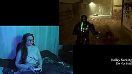 Watch naked bbw brunette play deadspace with big natural tits