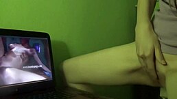 Dry Humping To Orgasm Watching Porn