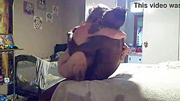 drblackjohnsonxxx and busty milf after hard night. creampie in interracial session.