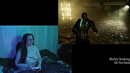 Watch naked bbw brunette play deadspace with big natural tits