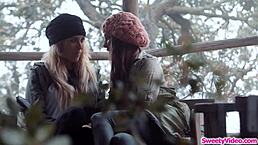 runaway chick dives into her bff's pussy with licking and face sitting