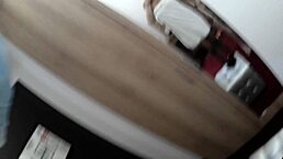 skinny ebony teen performs pov blowjob on big cock