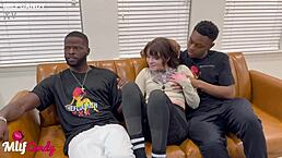 Cheerleader Coach Daphne Catches Girl for BBC Threesome Action