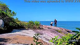 The athletic teen feels intense passion giving deepthroat blowjob to a stranger on the train.