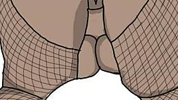 Drawing black big booty in doggy style position