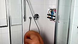 Wow! Huge Cock for 18-Year-Old in Shower Play!