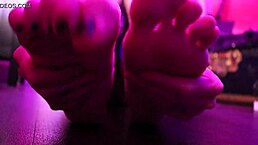 babyjas slut does footjob in sneakers