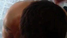 gloryhole blowjob with huge cock on my rooftop