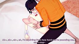 Sarada pleasures 7th hokage with intense oral in baruto's room