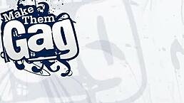 nikki mae endures rough throat fuck, gagging deeply yet craving more